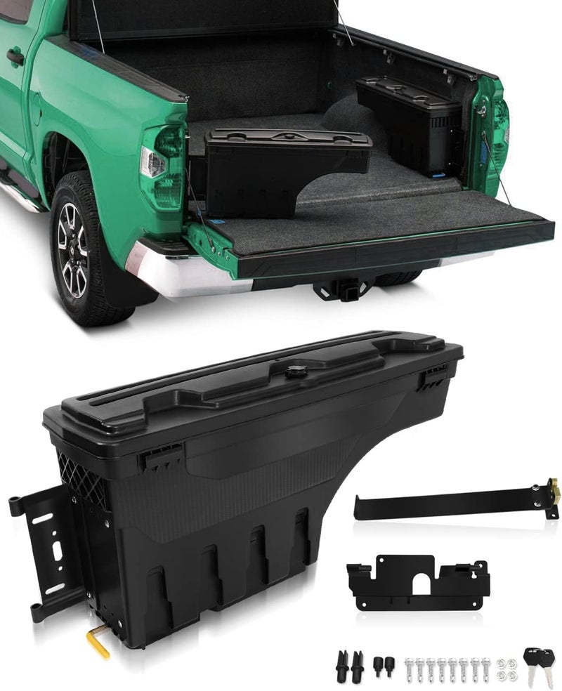 SCITOO صندوق أدوات | يناسب شيفروليه سيلفرادو 1500 2007-2018، شيفروليه سيلفرادو 1500 LD 2019، شيفروليه سيلفرادو 2500 2007-2018 | صندوق تخزين سرير الشاحنة، جانب السائق - Image 1